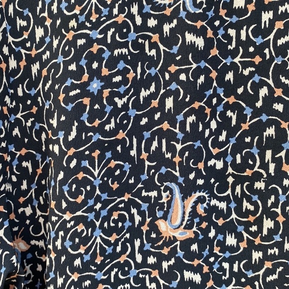 MADEWELL SILK FIESTA PAISLEY BELL- SLEEVE WOMENS TOP SIZE LARGE - Picture 4 of 7